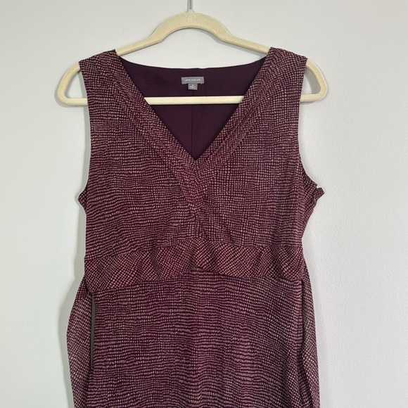 Ann Taylor Purple Midi Dress silk size 12 - Picture 3 of 7